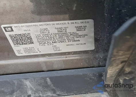 2019 GMC Terrain Sle z USA, uszkodzony, nr VIN 3GKALMEV9KL373605